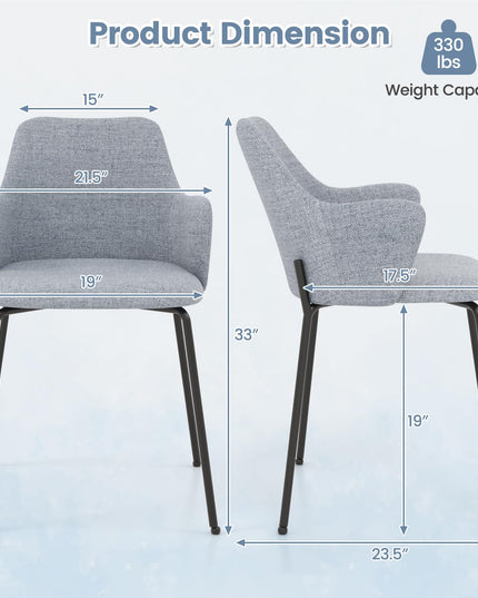 Giantex Dining Chairs Set, Upholstered Accent Chairs w/Curved Backrest
