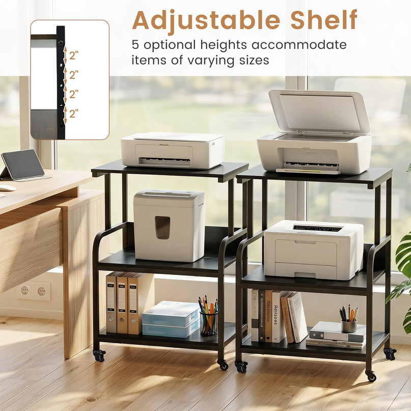 Giantex Rolling Printer Stand with Adjustable Storage Shelf
