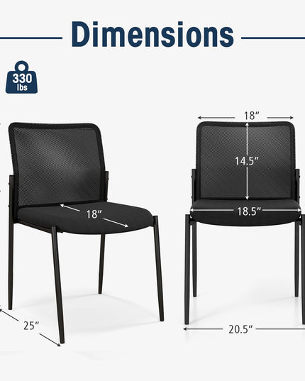 Giantex Waiting Room Chairs - Stackable Guest Chairs w/Ergonomic Backrest