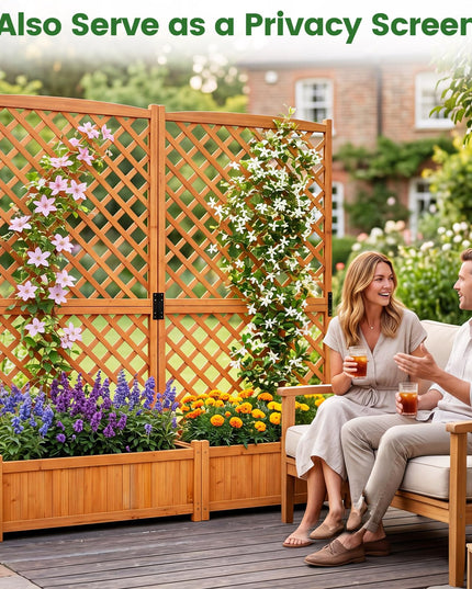 Giantex 71" Raised Garden Bed with Trellis