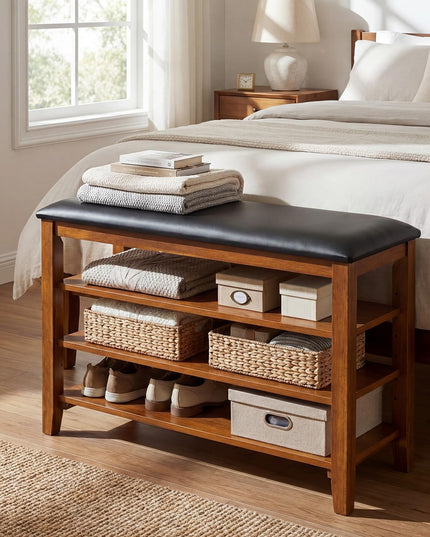 Giantex 4-Tier Shoe Rack Bench with Adjustable Shelves