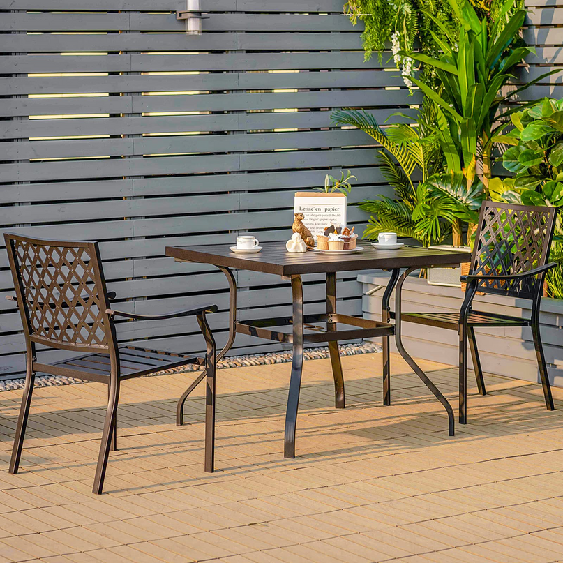 Giantex Patio Dining Chairs, Outdoor Stackable Metal Chair