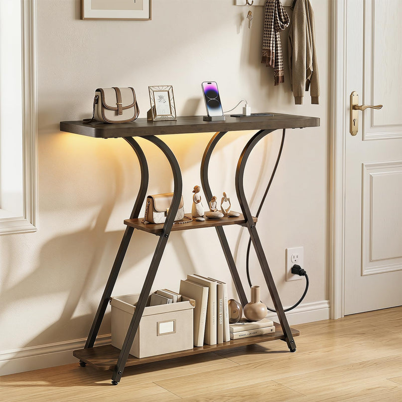 Giantex 32" Console Table with LED Lights