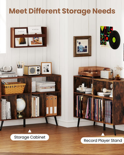 Giantex Large Record Player Stand with Charging Station