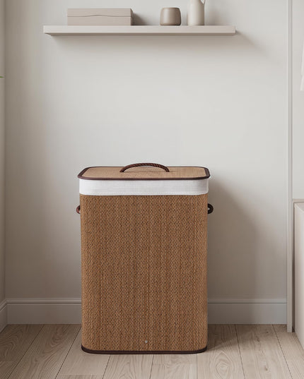 Giantex 19 Gal Bamboo Laundry Hamper with Lid