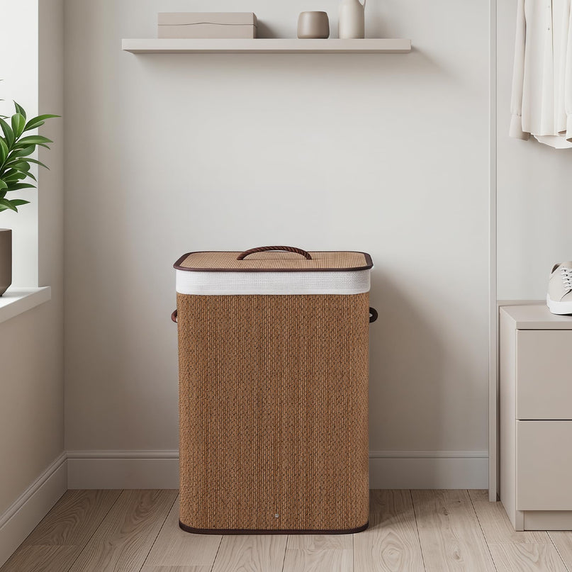 Giantex 19 Gal Bamboo Laundry Hamper with Lid