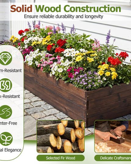 Giantex 45" x 23" Wooden Raised Garden Bed for Patio Yard Garden & Balcony