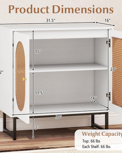 Giantex Small PE Rattan Buffet Cabinet with Storage for Kitchen