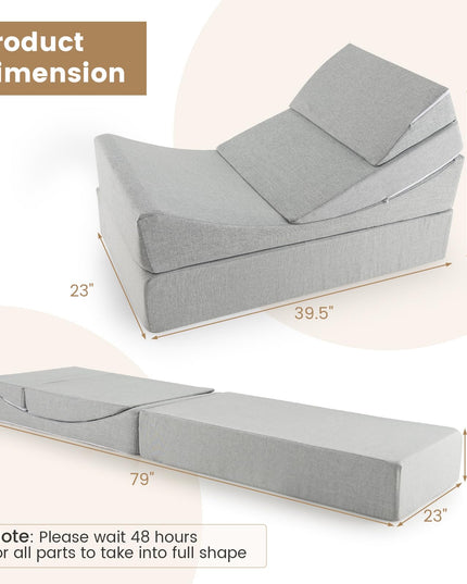 4-in-1 Floor Futon Sleeper Chair with High-Density Foam - Giantex