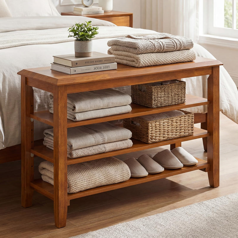 Giantex Mid-Century Modern Shoe Storage Bench for Entryway