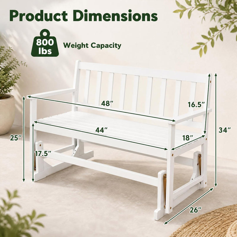 GIANTEX 2-Person Outdoor Glider Bench for Garden Yard Porch