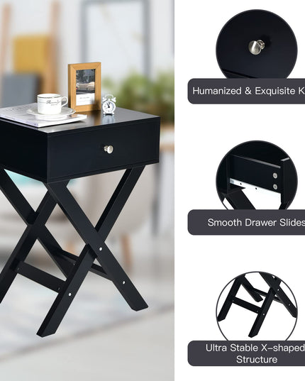 X-Shaped End Table, Modern Sofa Side Table
