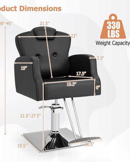 Giantex Barber Chair, Salon Chair with Adjustable Seat Height