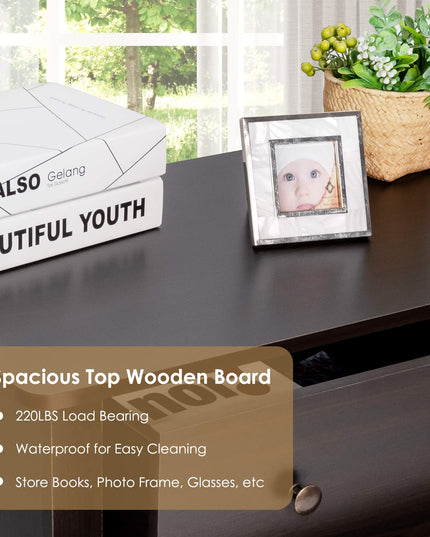 Giantex Modern Simple Dresser 3-Drawers Chest with Solid Curved Legs