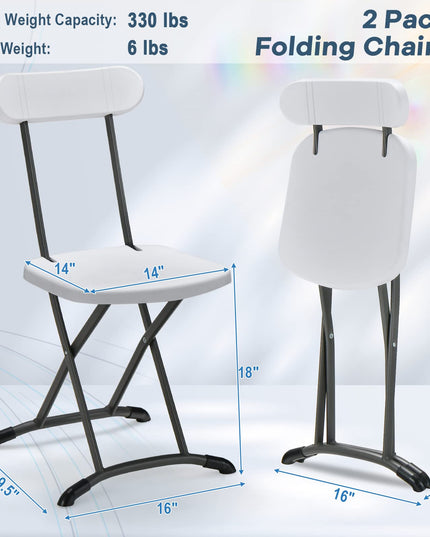 Giantex 2-Pack Folding Chairs, Plastic Event Chairs, Lightweight Foldable Chairs with Solid X-Shape Frame