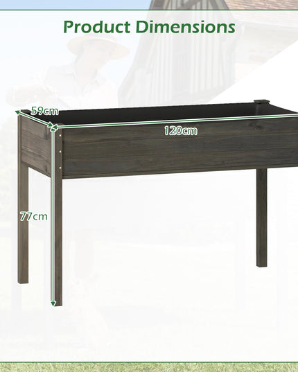 Jardinière surélevée avec pieds (119 cm L x 58 cm l x 76 cm H)