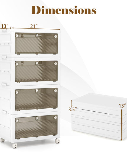 Giantex 44 Gal Plastic Storage Bins with Lids for Living Room