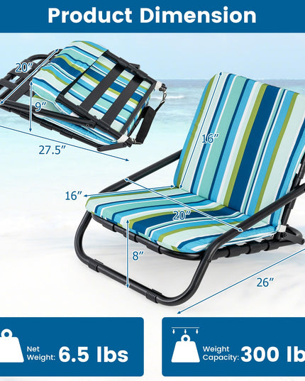 Giantex 2/4-Pack Beach Chairs for Adults, Folding Camping Chairs with Aluminum Frame, Quick-Drying Cotton Cushion