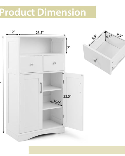Giantex Bathroom Floor Storage Cabinet