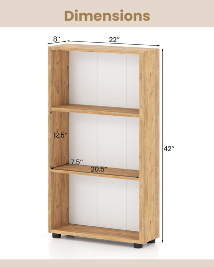 Giantex Bibliothèque à 3 niveaux avec kit anti-basculement pour salon
