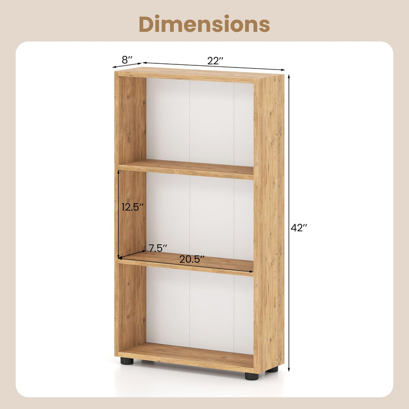 Giantex 3 Tier Bookcase with Anti Tipping Kit for Living Room