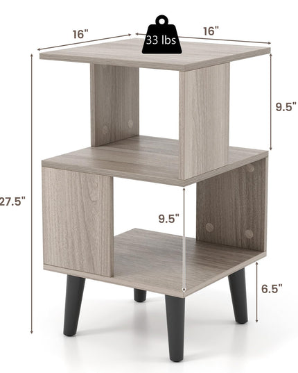 Giantex Accent Sofa Side Table w/Open Storage Shelves for Living Room Bedroom Study Room