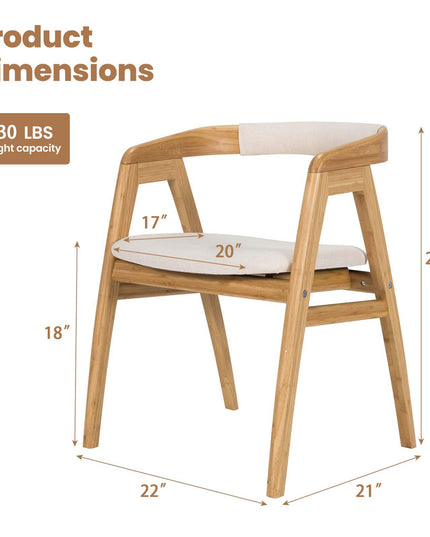 Giantex Modern Mid Century Accent Chair, Made of Fabric, Bamboo
