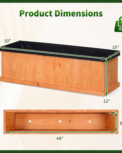Giantex 44" x10" x12" Raised Garden Bed with 3 Drainage Holes (1/2)