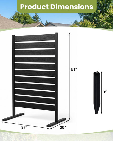 Giantex 37"W x 61"H Outdoor Privacy Fence Screen with Ground Stakes & Base Feet (1/2)