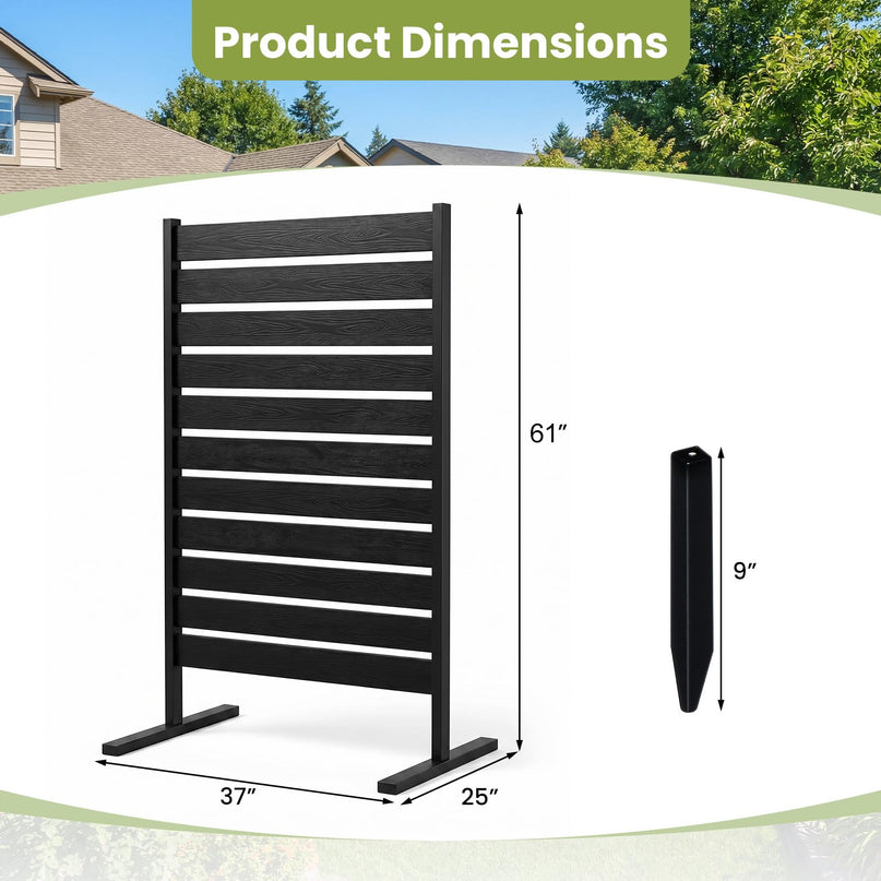 Giantex 37"W x 61"H Outdoor Privacy Fence Screen with Ground Stakes & Base Feet (1/2)
