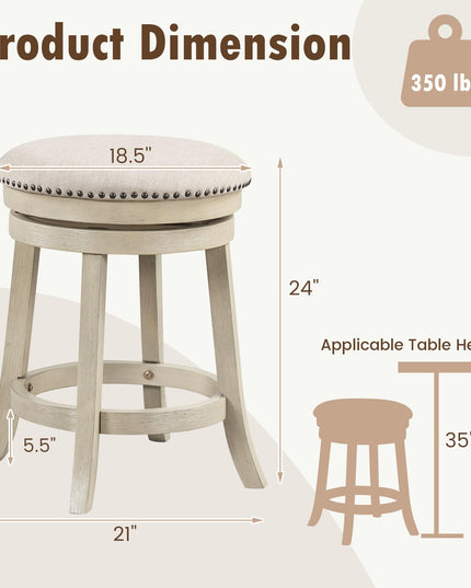 Giantex Swivel Bar Stools Set of 2/4 with Comfy Padded Seat Cushion