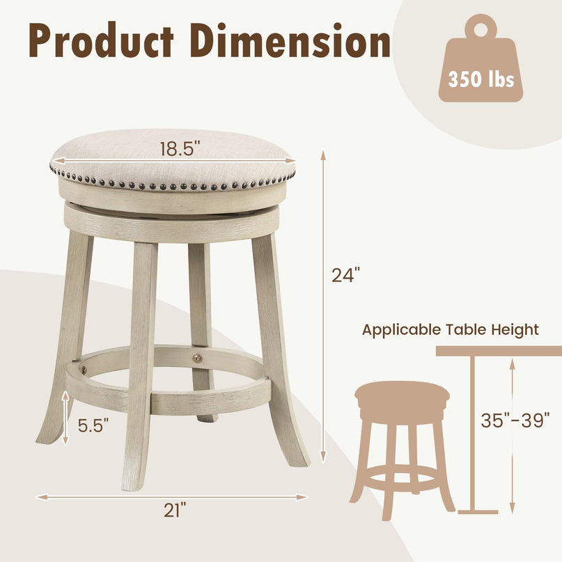 Giantex Swivel Bar Stools Set of 2/4 with Comfy Padded Seat Cushion