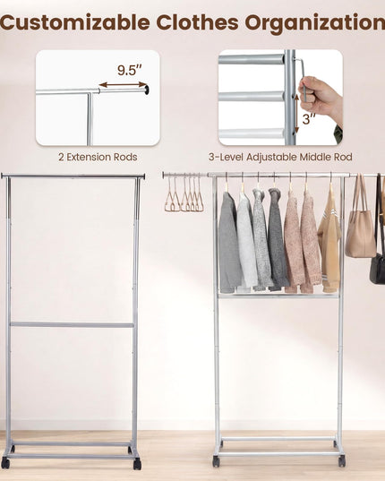 Giantex Extendable Clothes Rack for Dressing Room
