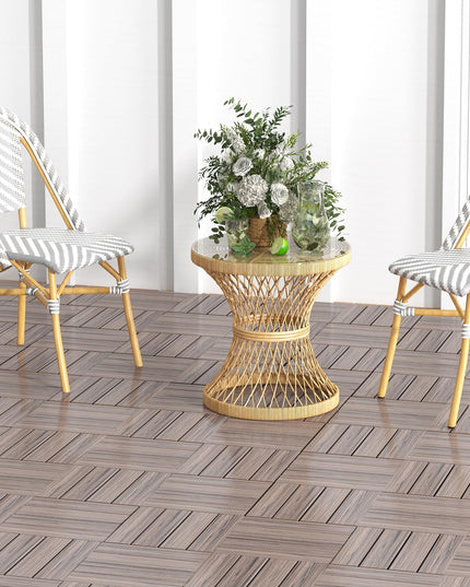 Giantex Interlocking Deck Tiles 18/36 Pack - 12" x 12" Weatherproof Composite Outdoor Flooring Covering