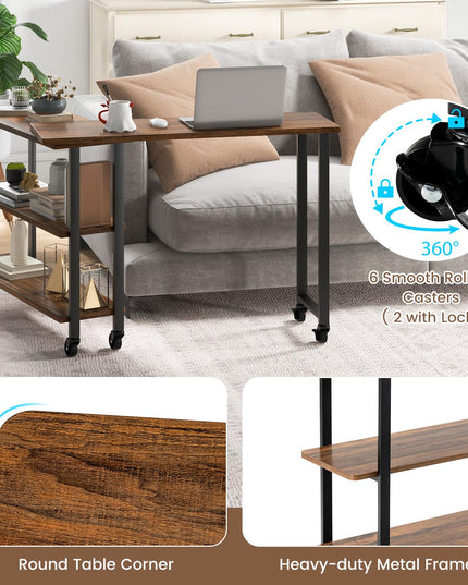 Giantex 360° Free Rotating Sofa Side Table
