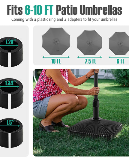Giantex 44 lbs HDPE Square Fillable Umbrella Base