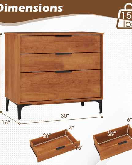 Giantex Dresser for Bedroom, Mid-Century Modern Storage Cabinet with Anti-Tip Kit, Multipurpose Clothes Organizer