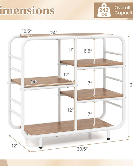 Giantex Book Shelf Storage Organizer with Metal Frame