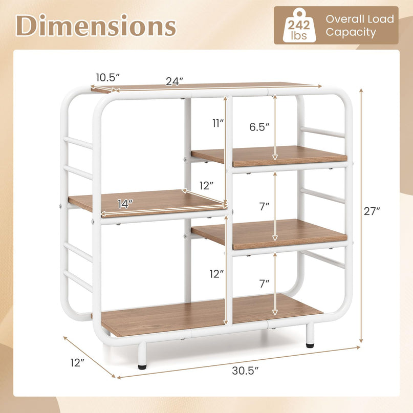 Giantex Book Shelf Storage Organizer with Metal Frame