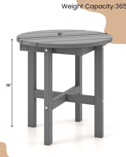 Giantex Small Outdoor Side Table - Weather-Resistant HDPE Adirondack Round End Table