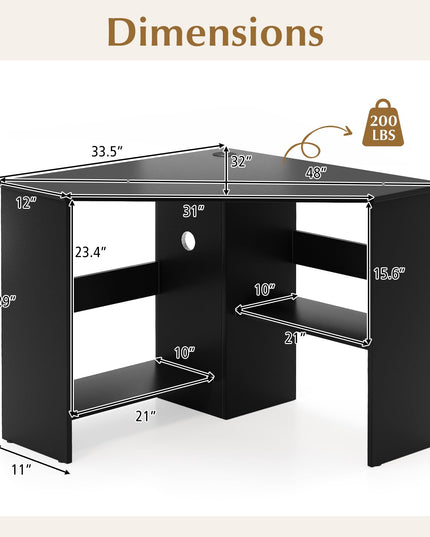 Giantex Corner Desk with Storage Shelves & CPU Stand