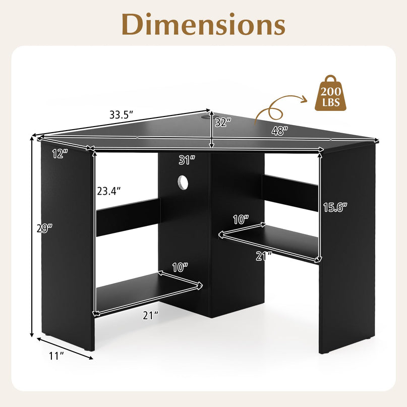 Giantex Corner Desk with Storage Shelves & CPU Stand
