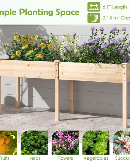 73"x23"x30" Elevated Wood Planter Box with Legs