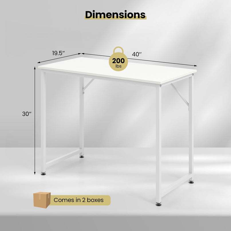 Giantex 6.5 FT Small Conference Table, 2 PCS 40" x 19.5" Rectangular Meeting Table with Heavy-Duty Metal Frame
