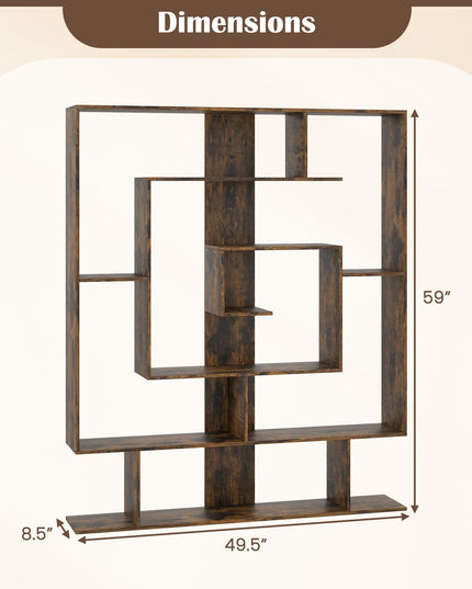 Giantex 7 Tier Geometric Bookshelf with Open Shelves