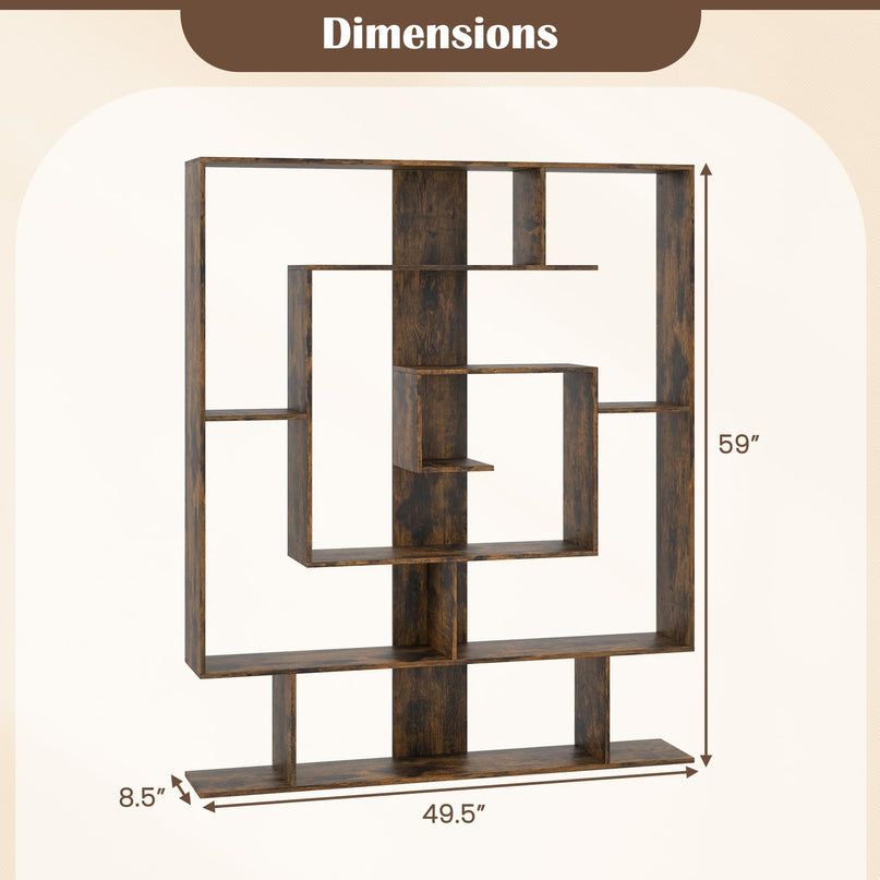 Giantex 7 Tier Geometric Bookshelf with Open Shelves