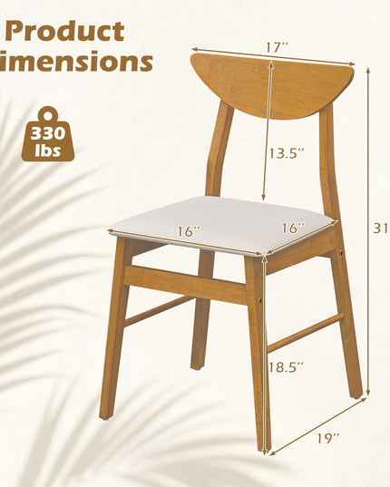 GIANTEX Upholstered Dining Chairs Set of 2/4 w/ Comfortable Upholstered Seat