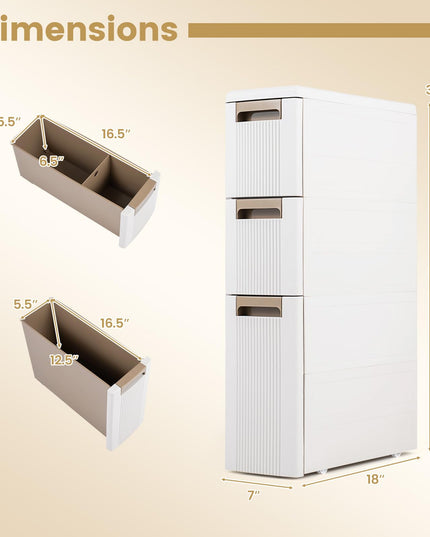 Giantex 3-Tier/ 4-Tier Narrow Rolling Storage Cabinet (1/2)