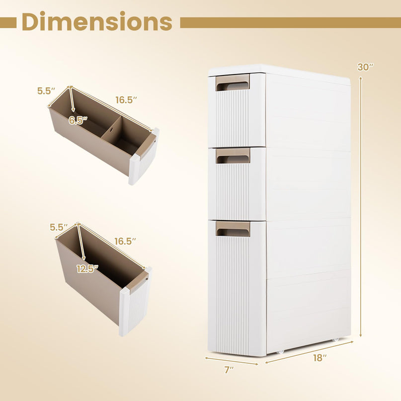Giantex 3-Tier/ 4-Tier Narrow Rolling Storage Cabinet (1/2)