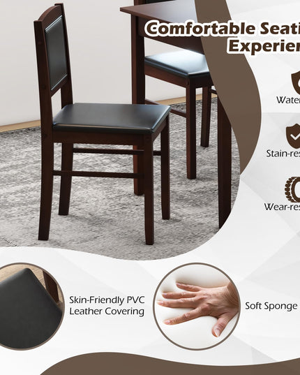 Giantex 5-Piece Dining Table Set for 4 - Breakfast Nook Table Set with Kitchen Table